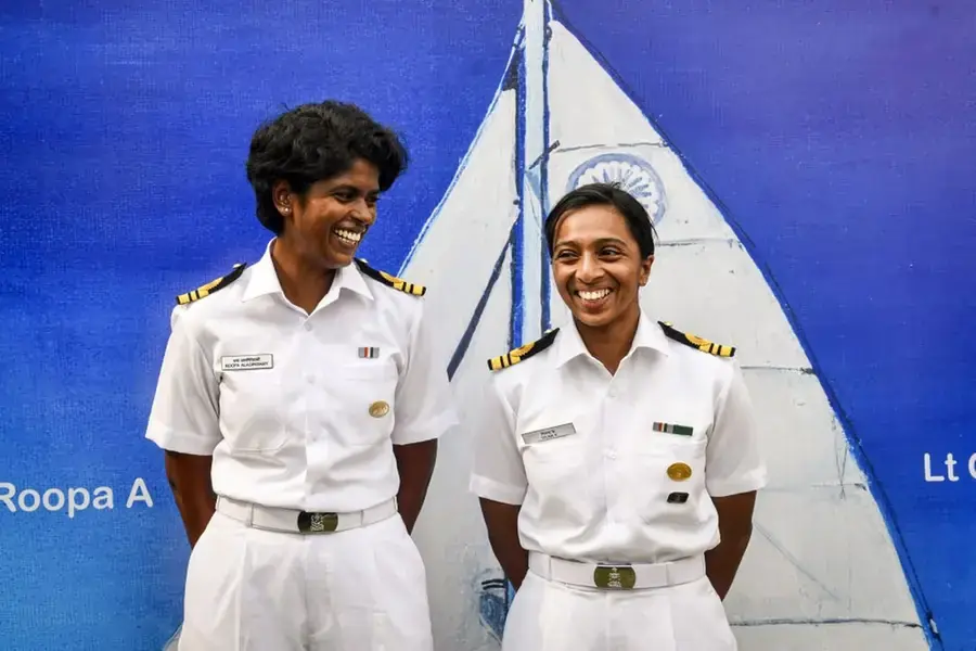 Lt Commander Roopa A and Lt Cdr Dilna K 1