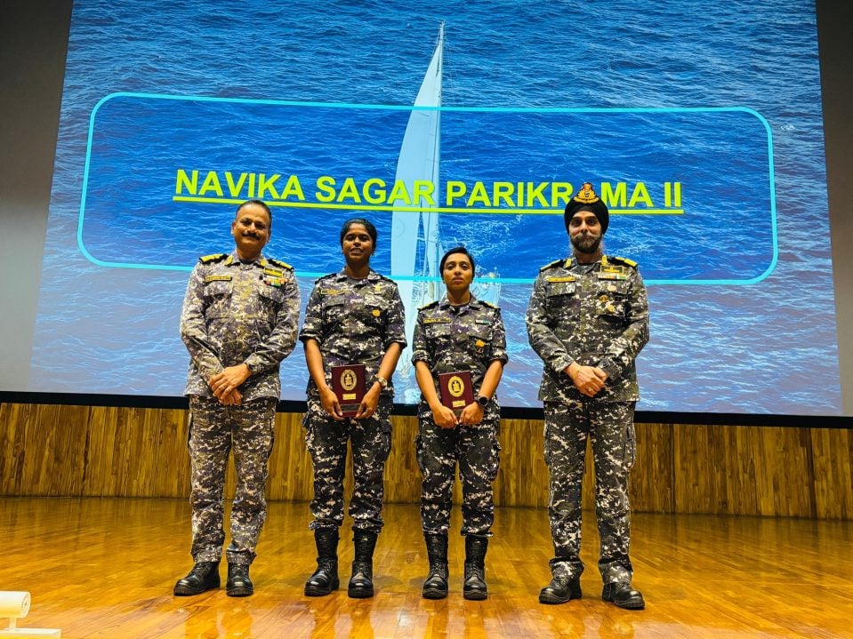 Lt Commander Roopa A and Lt Cdr Dilna K with Other Officers