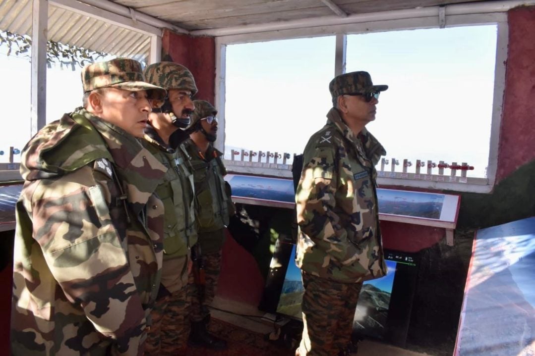 Lt Gen PK Mishra Reviewing