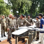 Lt Gen Pratik Sharma Inspecting a Drone
