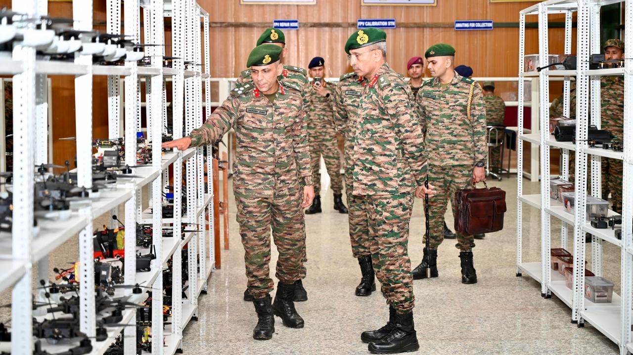 Lt Gen RC Tiwari Checking Drones