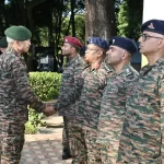 Lt Gen RC Tiwari Shaking Hands with Officers