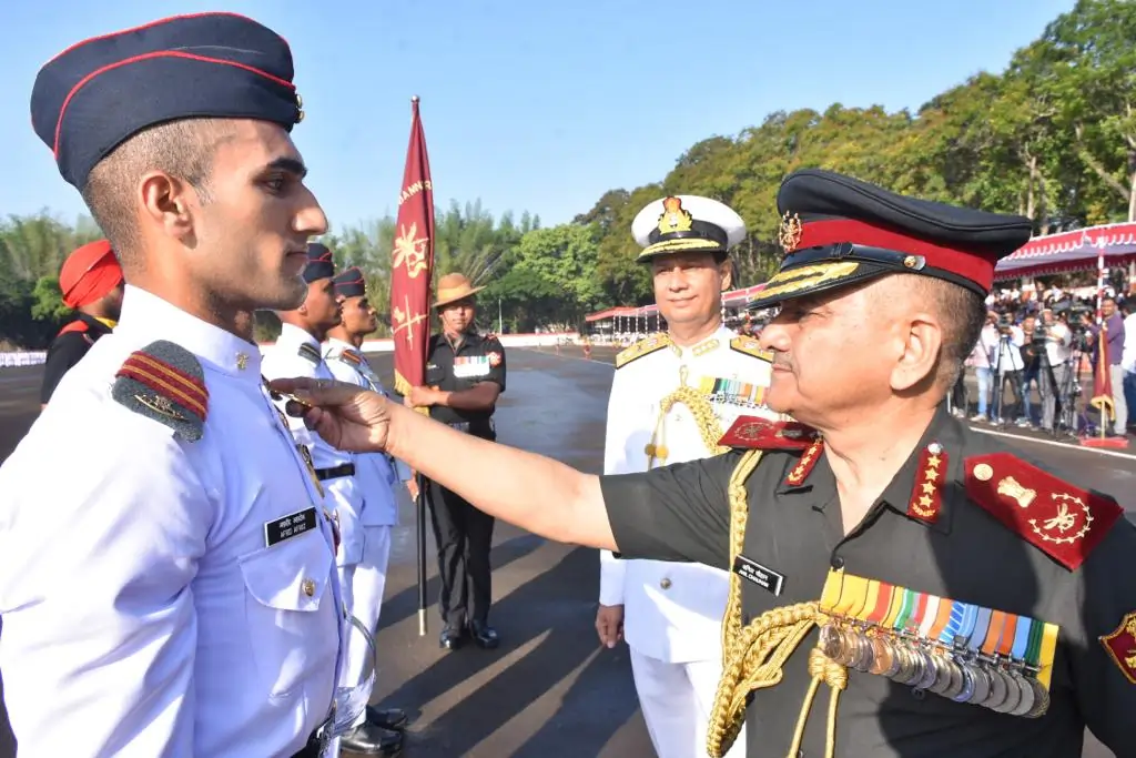 NDA Cadet Getting Medal From CDS
