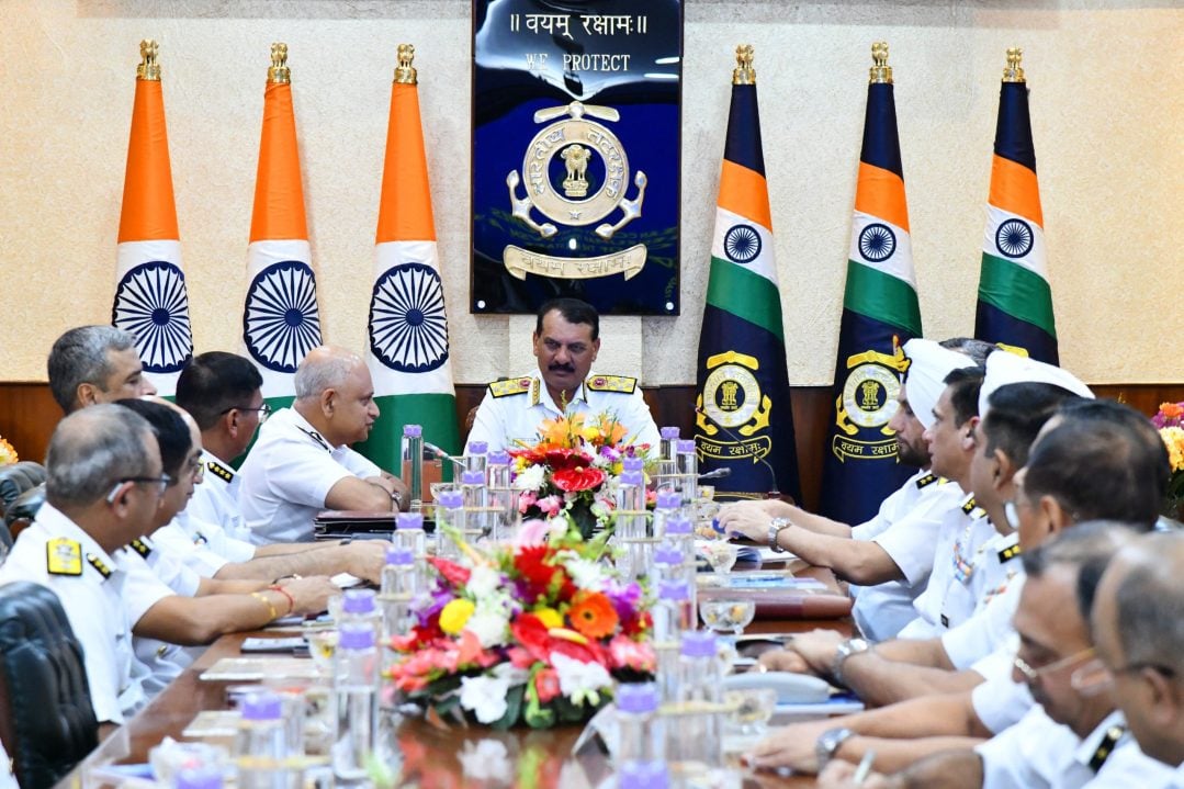 Naval Chief Having Discussions with Coast Guard Officers