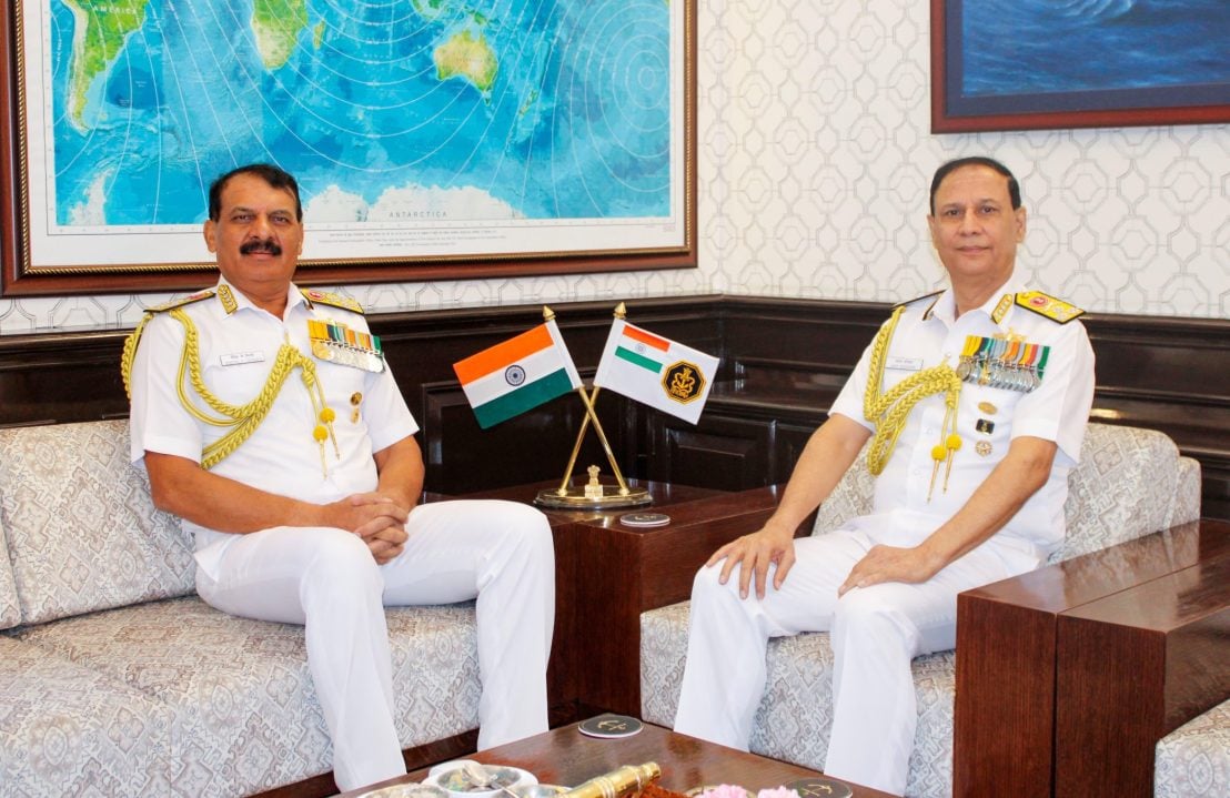 Vice Admiral Ajay Kochhar Meets Admiral Dinesh K Tripathi in New Delhi