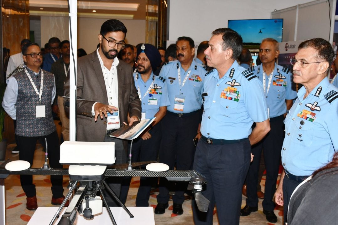 Air Marshal Tiwari Inspecting