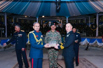 Commander Ronie Chowpoo Leads INS Khanjar Team at 37th Biennial Battalion Commanders’ Conference of Kumaon and Naga Regiments