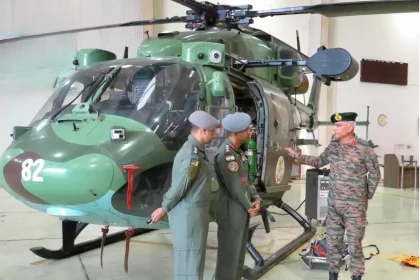 GOC Rising Star Corps Reviews Operational Preparedness of Forward Indian Army Aviation Bases