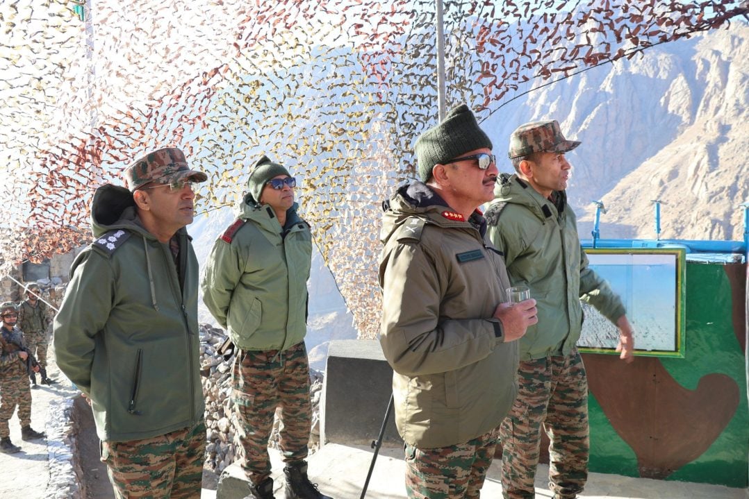 Lt Gen Bhalla Reviewing