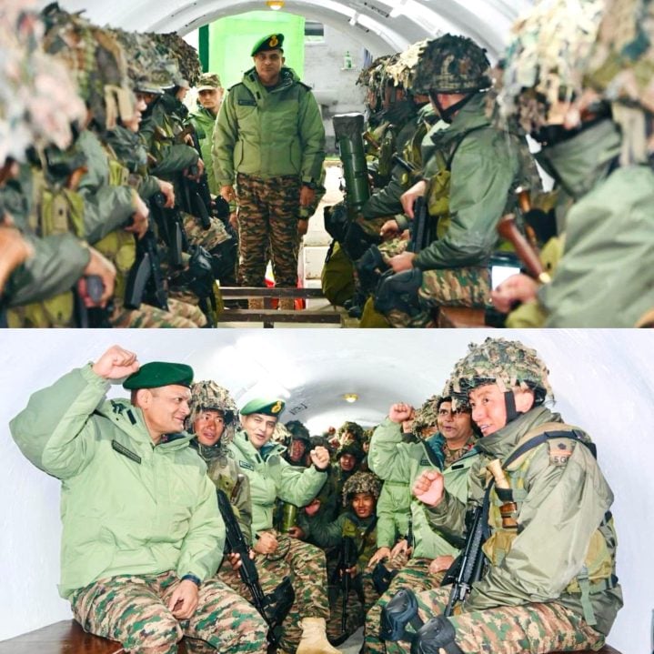 Lt Gen Gambhir Singh with Soldiers