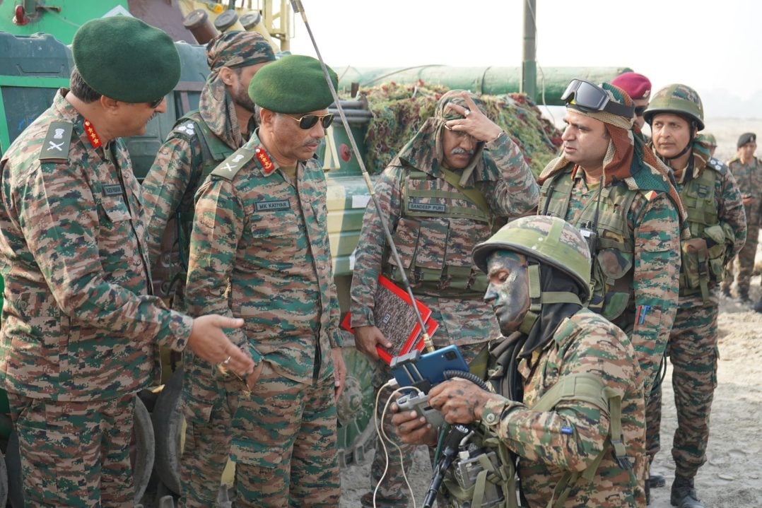 Lt Gen Katiyar Reviewing