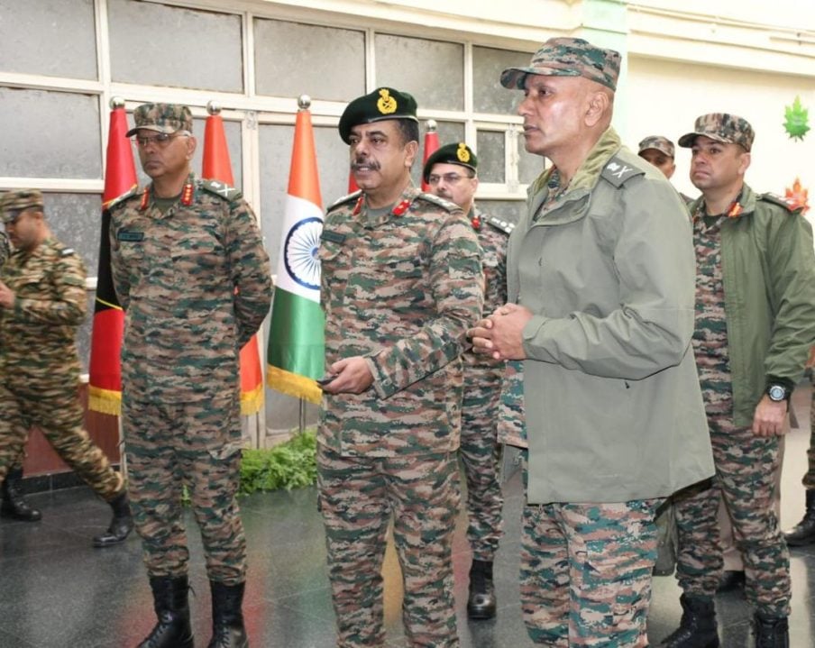 Lt Gen Pratik Sharma Reviewing