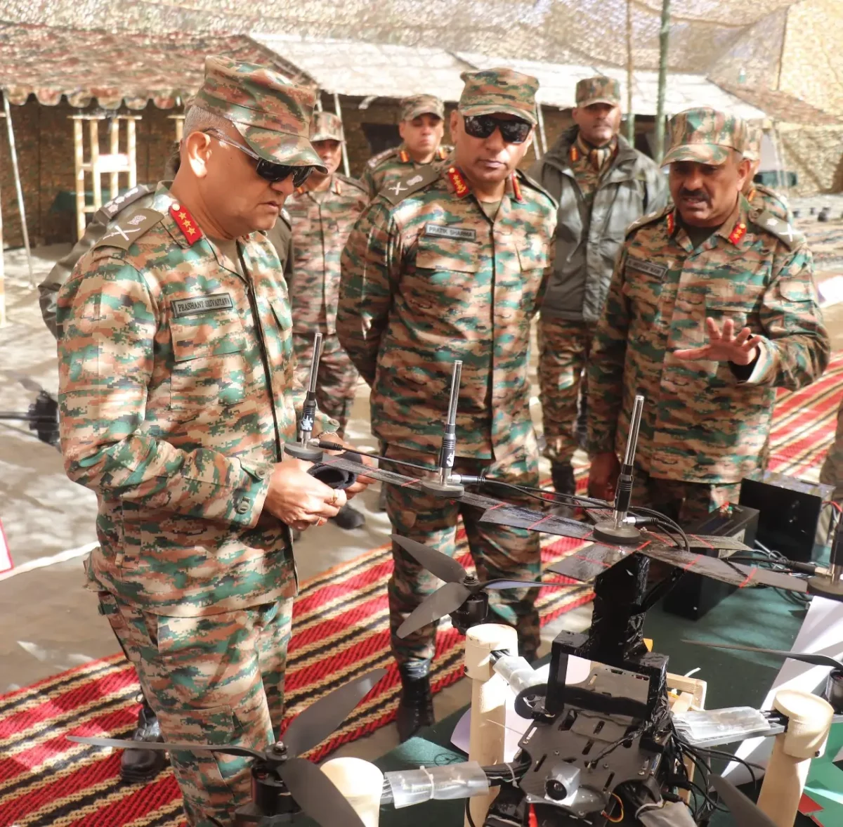 Lt Gen Pratik Sharma Reviewing Drones