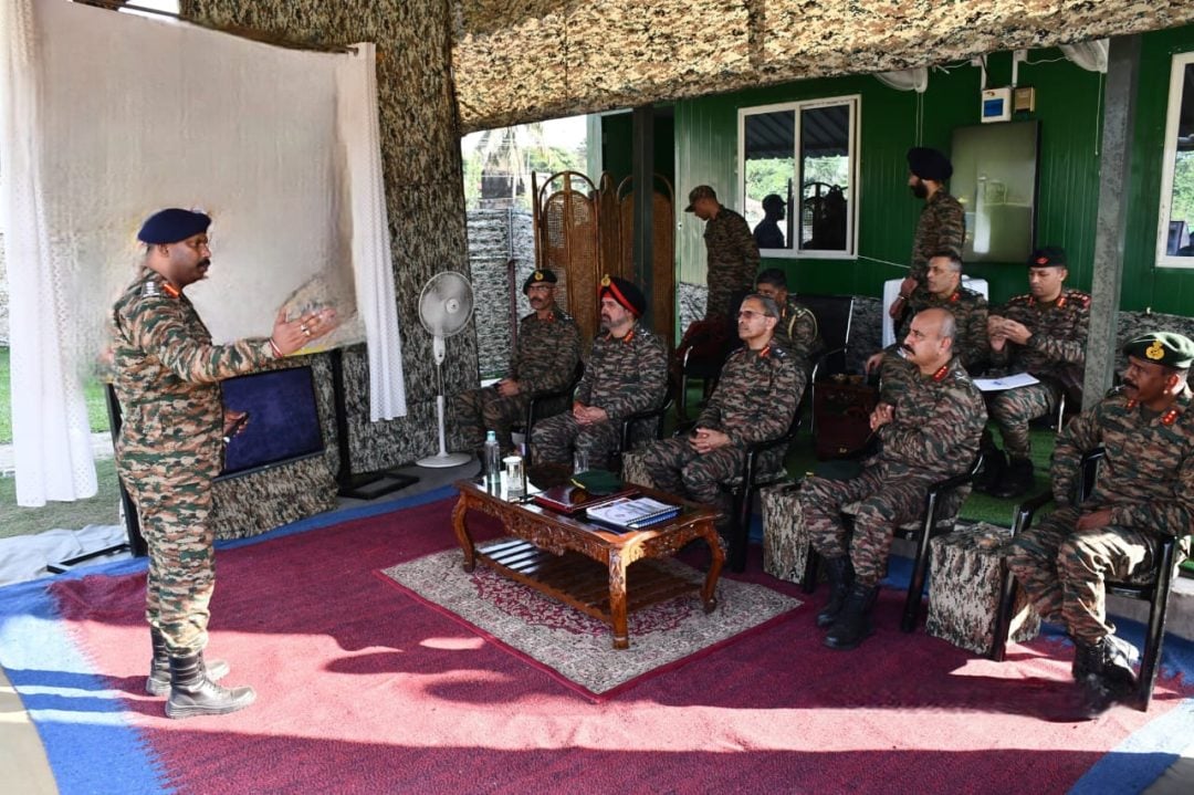 Lt Gen RC Tiwari Listening to Other Officer