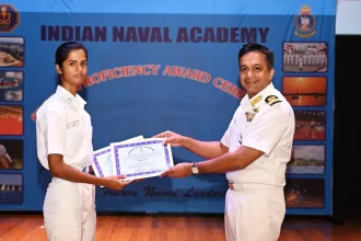 Officer Awarding Female Cadet