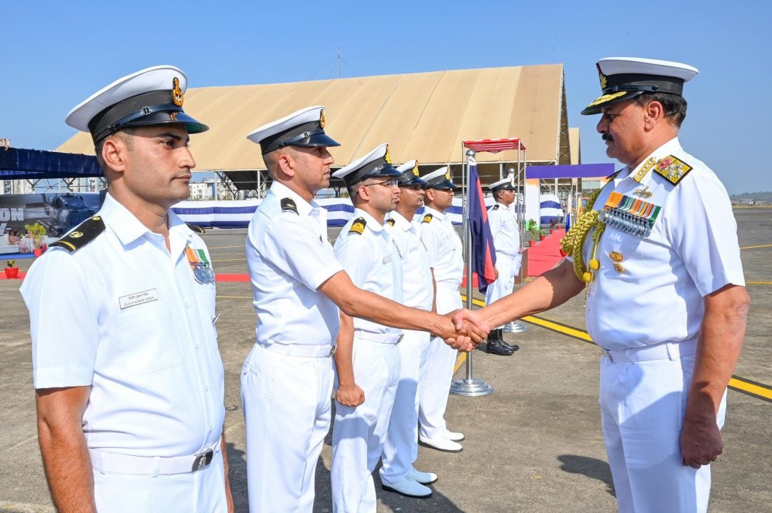 Admiral DK Tripathi Shaking Hands