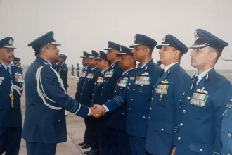 Air Marshal B Manikantan Shaking Hands