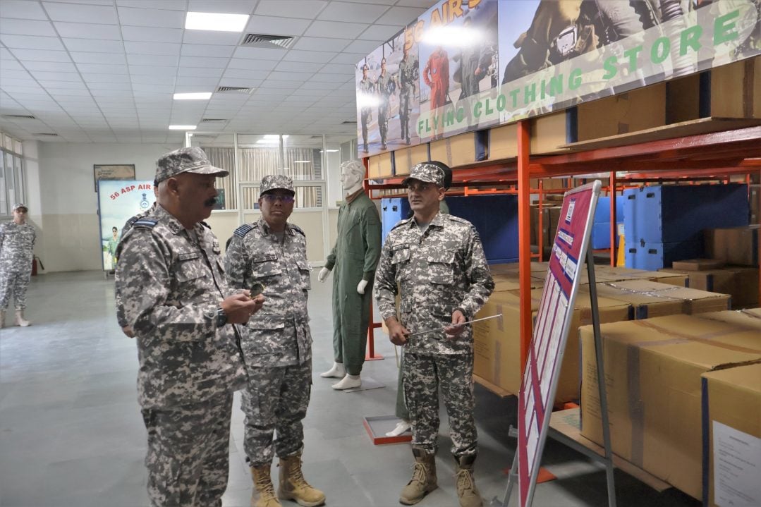 Air Marshal Jeetendra Mishra Reviewing