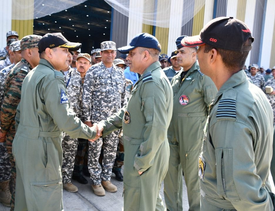 Air Marshal Nagesh Kapoor Shaking Hands