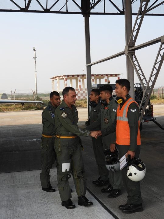 Air Marshal Tiwari Shaking Hands
