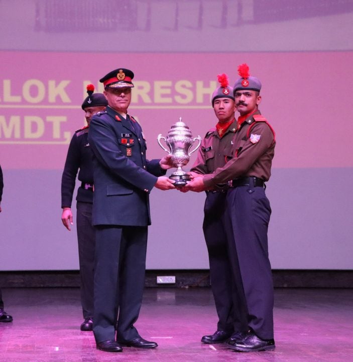 Cadets Receiving Trophy