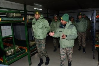 Lt Gen Anindya Sengupta Reviewing