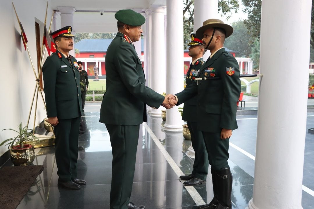 Lt Gen Anindya Sengupta Shaking Hands