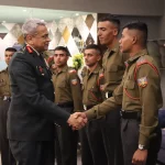 Lt Gen Anindya Sengupta Shaking Hands with Cadets