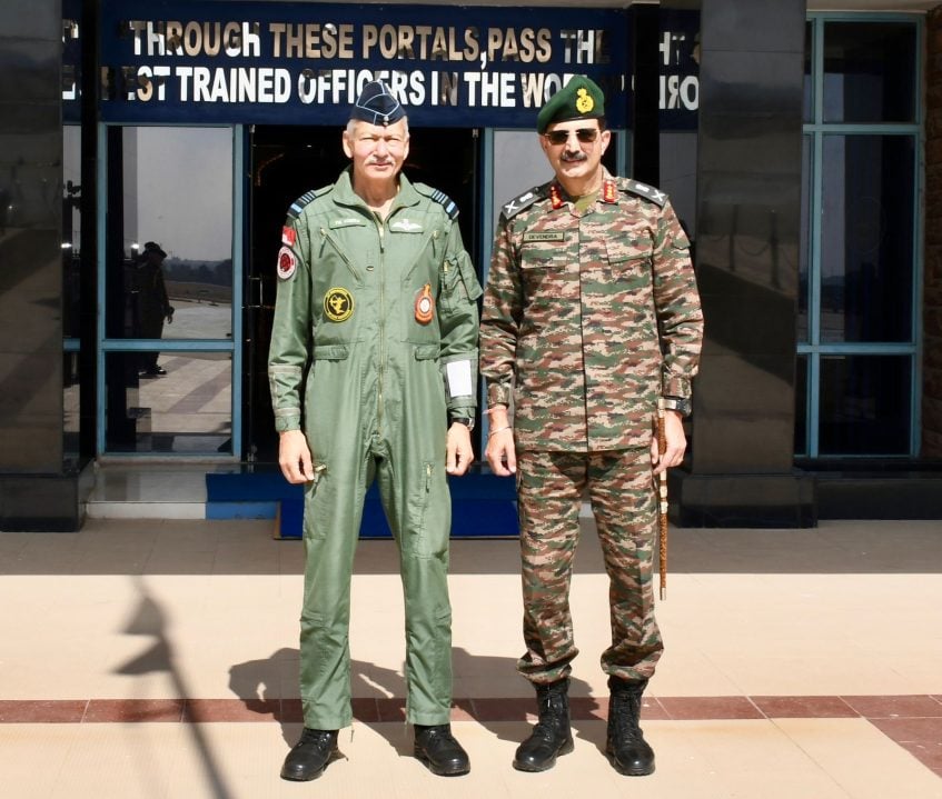 Lt Gen Devendra Sharma and Air Force Officer Together