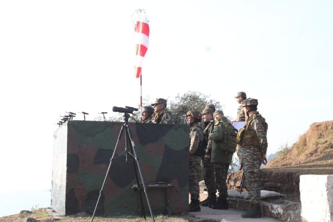 Lt Gen PK Mishra Reviewing