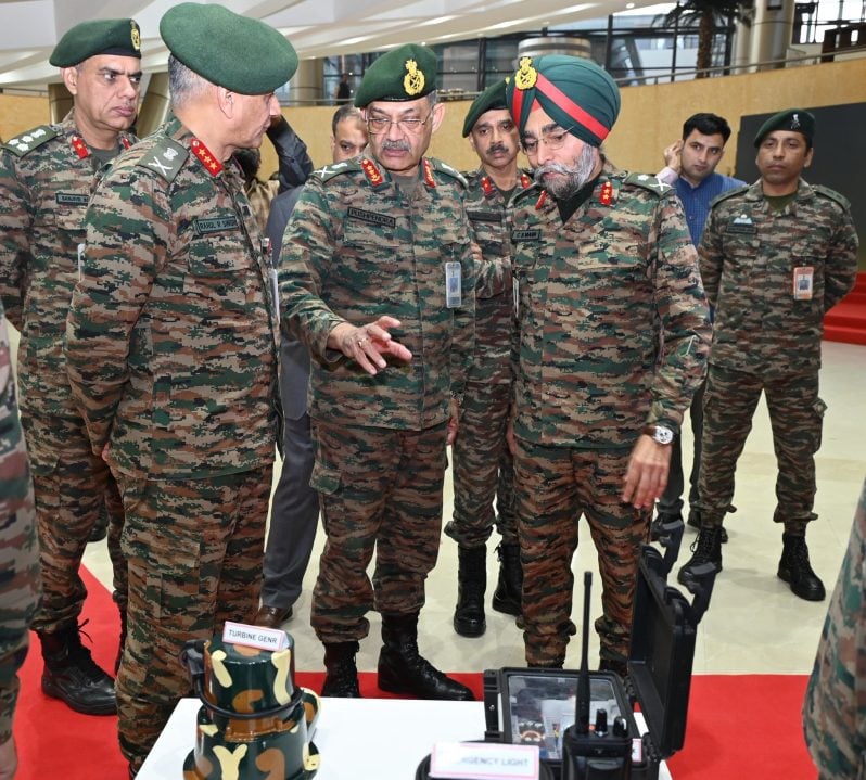 Lt Gen Pushpendra Singh Reviewing