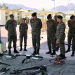 Lt Gen Rajiv Kumar Sahni Inspecting Drones
