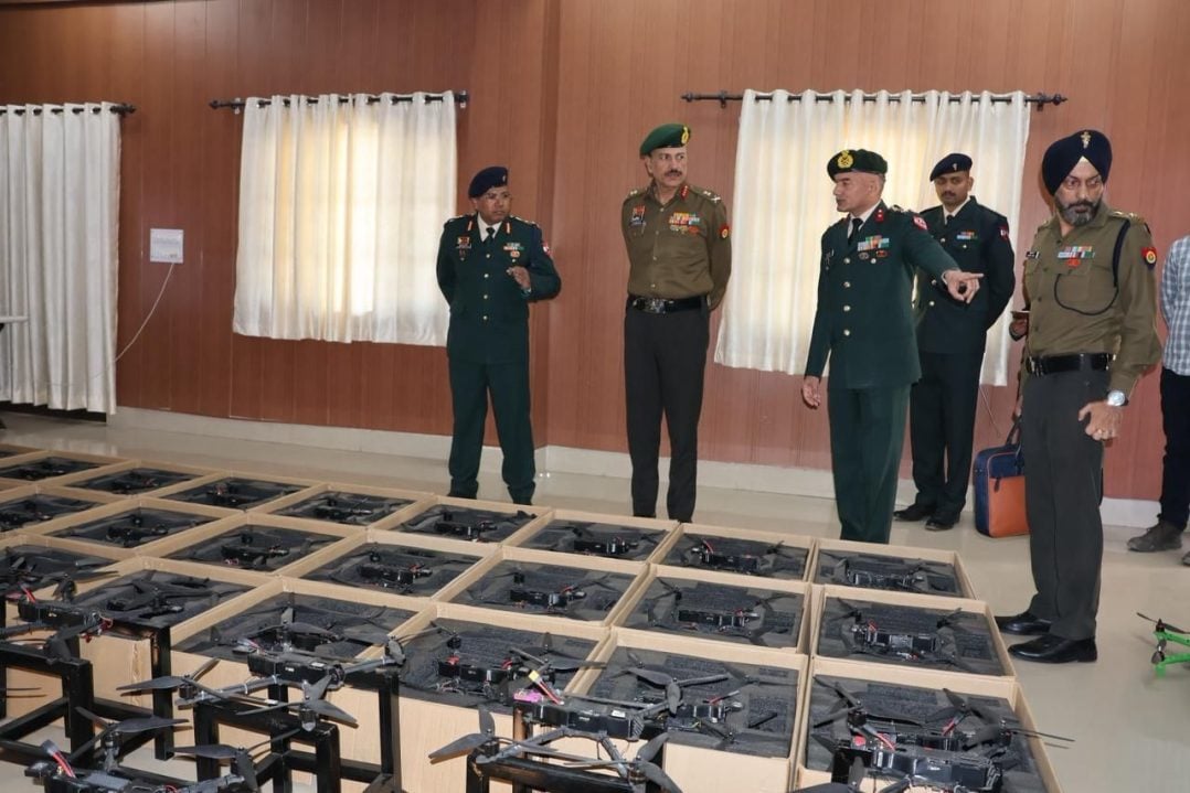 Lt Gen Rajiv Kumar Sahni Reviewing with Other Officers