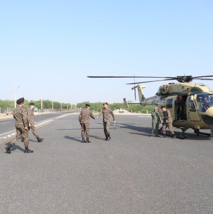 Lt Gen Seth Arriving in Helicopter