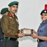 Lt Gen Vats Awarding Female NCC Cadet