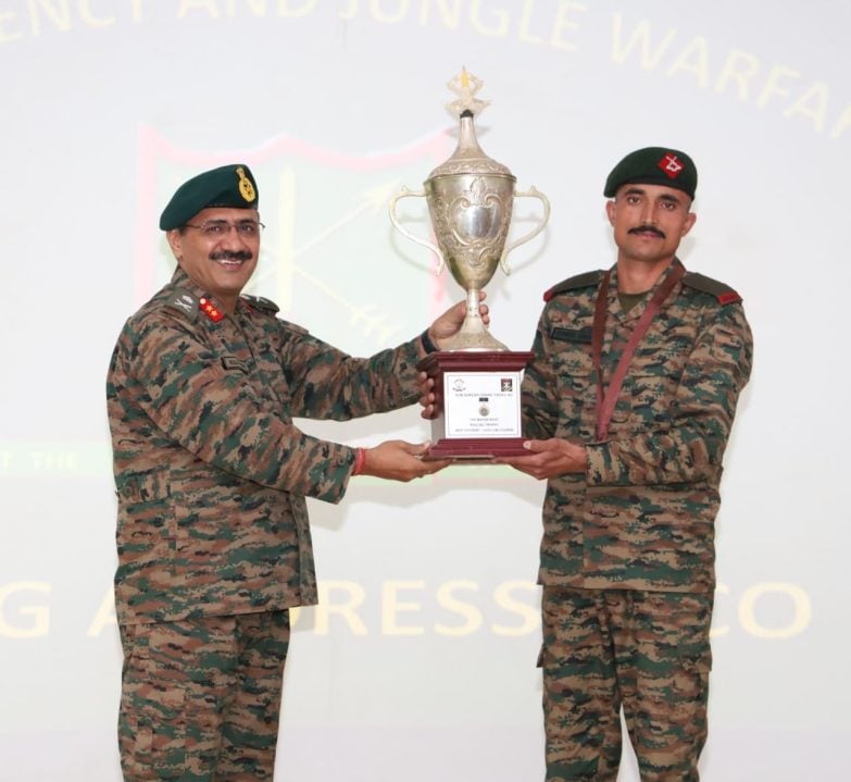 Naik Sudhir Singh Getting Trophy