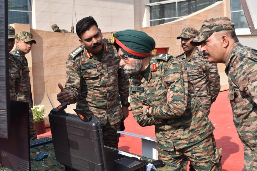Officer Reviewing Tech
