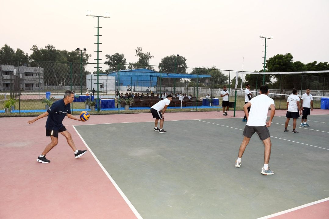 Officers Playing Volleyball