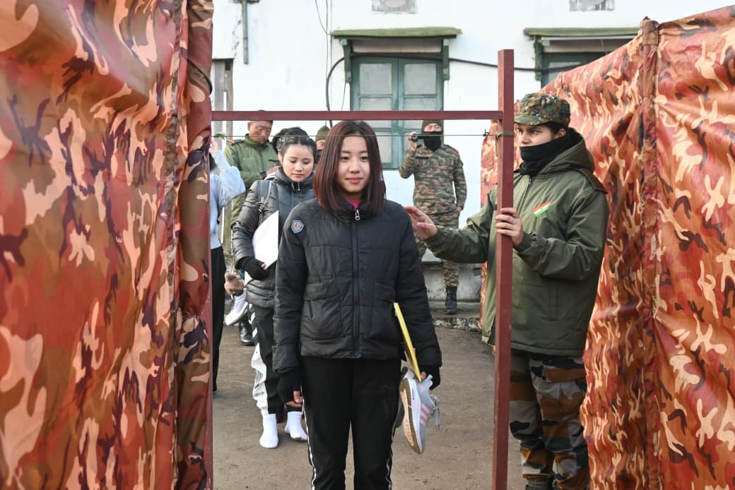 Soldier Checking Height