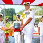 Vice Admiral Bhalla Giving Trophy