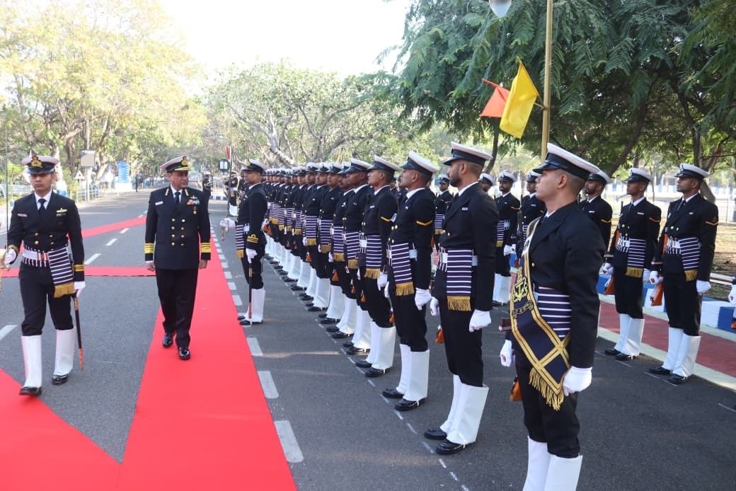 Vice Admiral Sameer Saxena at INS Valsura