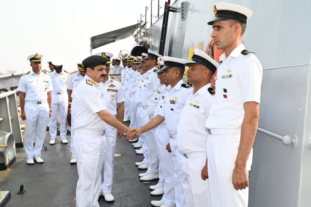 Vice Admiral Sanjay Vatsayan Shaking Hands