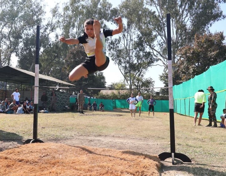 Woman Doing High Jump