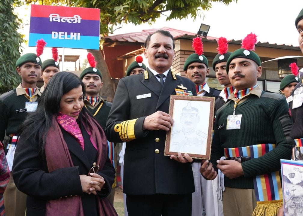 Admiral DK Tripathi with NCC Cadets
