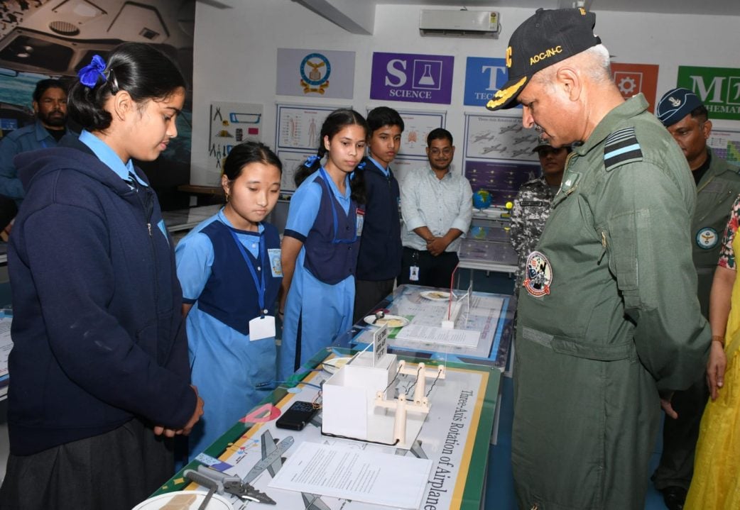 Air Marshal Surat Singh Reviewing