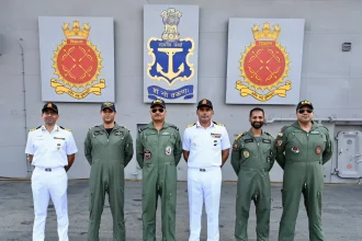 Air Marshal Surat Singh at INS Vikrant