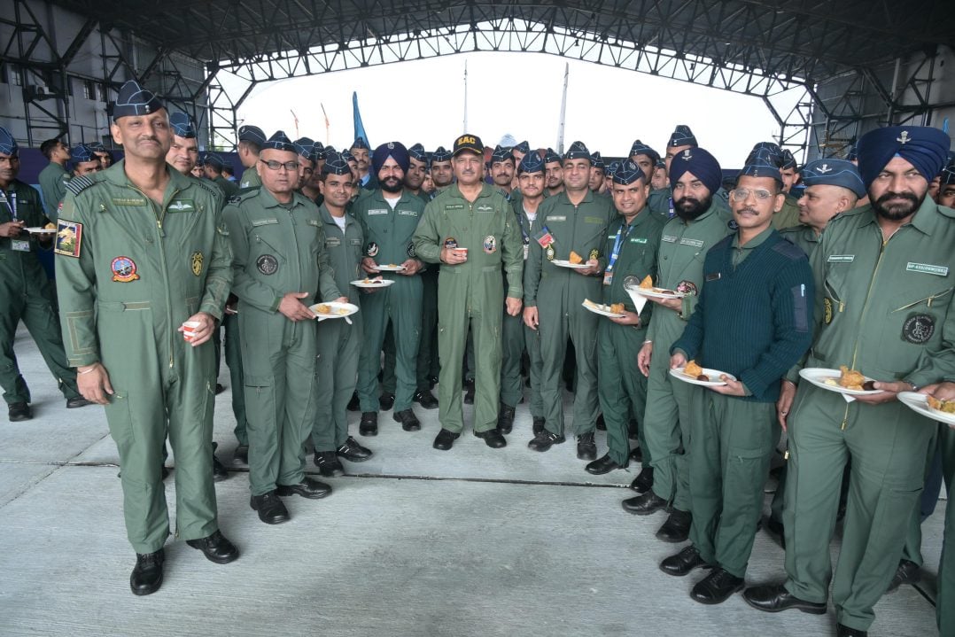 Air Marshal Surat Singh with Other Airmen and Officers