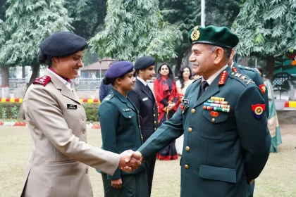 General Upendra Dwivedi Shaking Hands