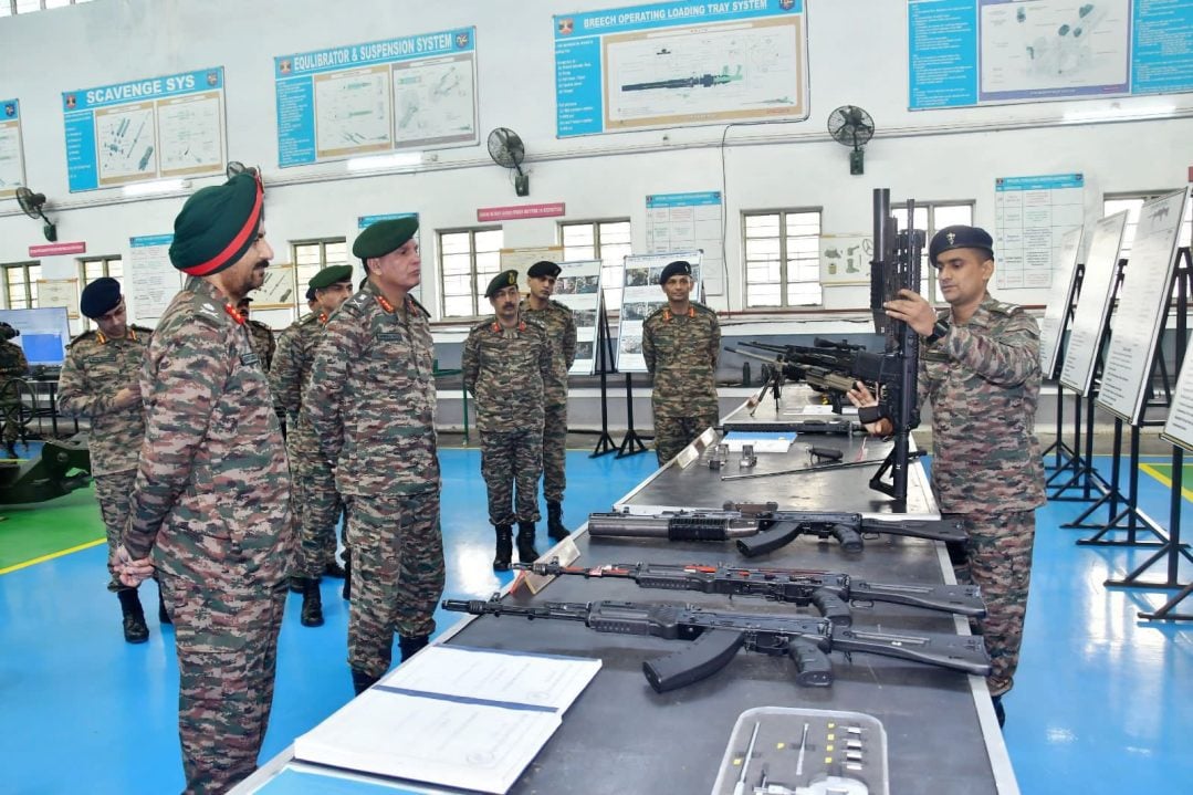 Lt Gen Dhiraj Seth Reviewing Rifles
