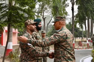 Lt Gen Pratik Sharma Shaking Hands